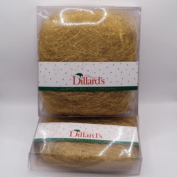 Vintage Dillard's Christmas Angel Hair Gold Tinsel NIB - Picture 1 of 4